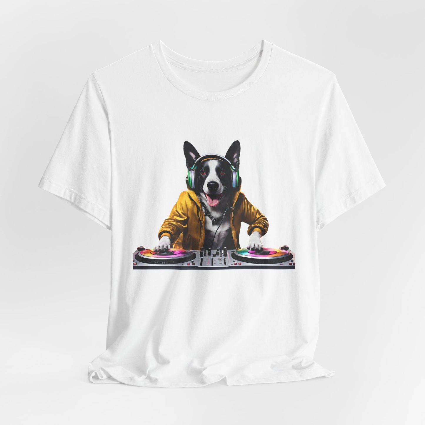 Cool DJ Dawg - Festival - Unisex Short Sleeve Tee - Fun Graphic T-Shirt for Pet Lovers