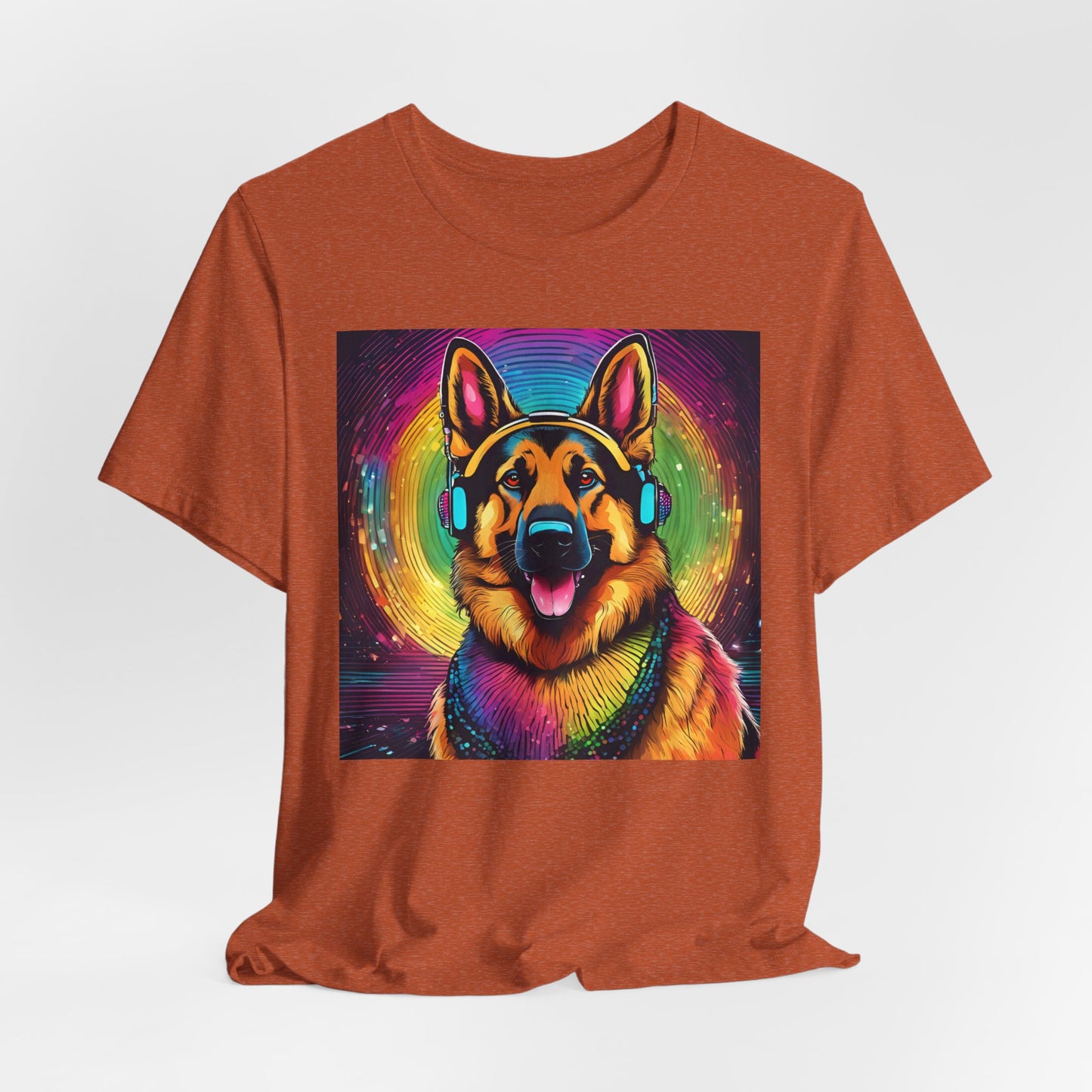 Colorful DJ Dawg - Festival -GSD Dog Lover Unisex Tee - Music Vibe Graphic T-Shirt