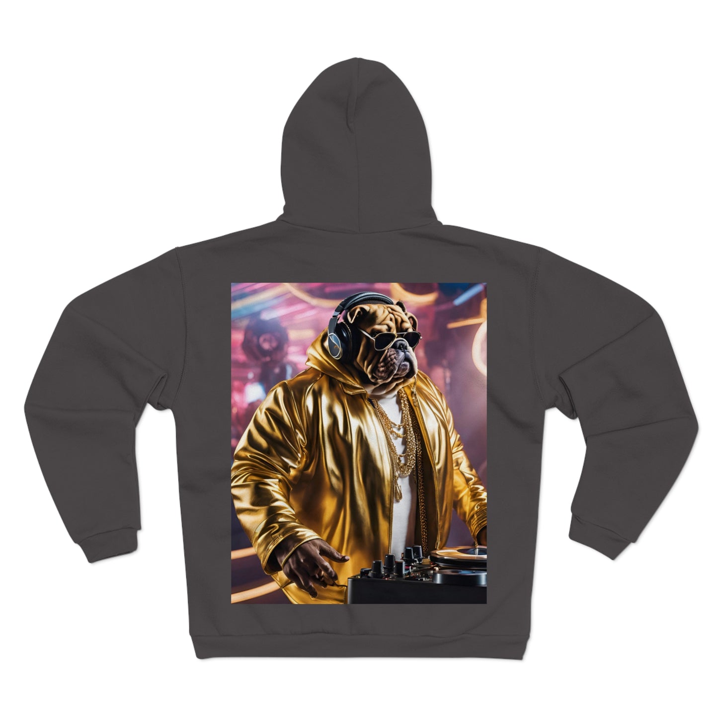 DJ Bulldog - Festival - Unisex Zip-Up Hoodie - Fun & Stylish Sweatshirt for Pet Lovers