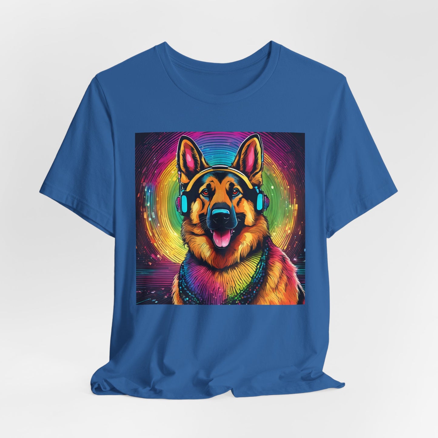Colorful DJ Dawg - Festival -GSD Dog Lover Unisex Tee - Music Vibe Graphic T-Shirt
