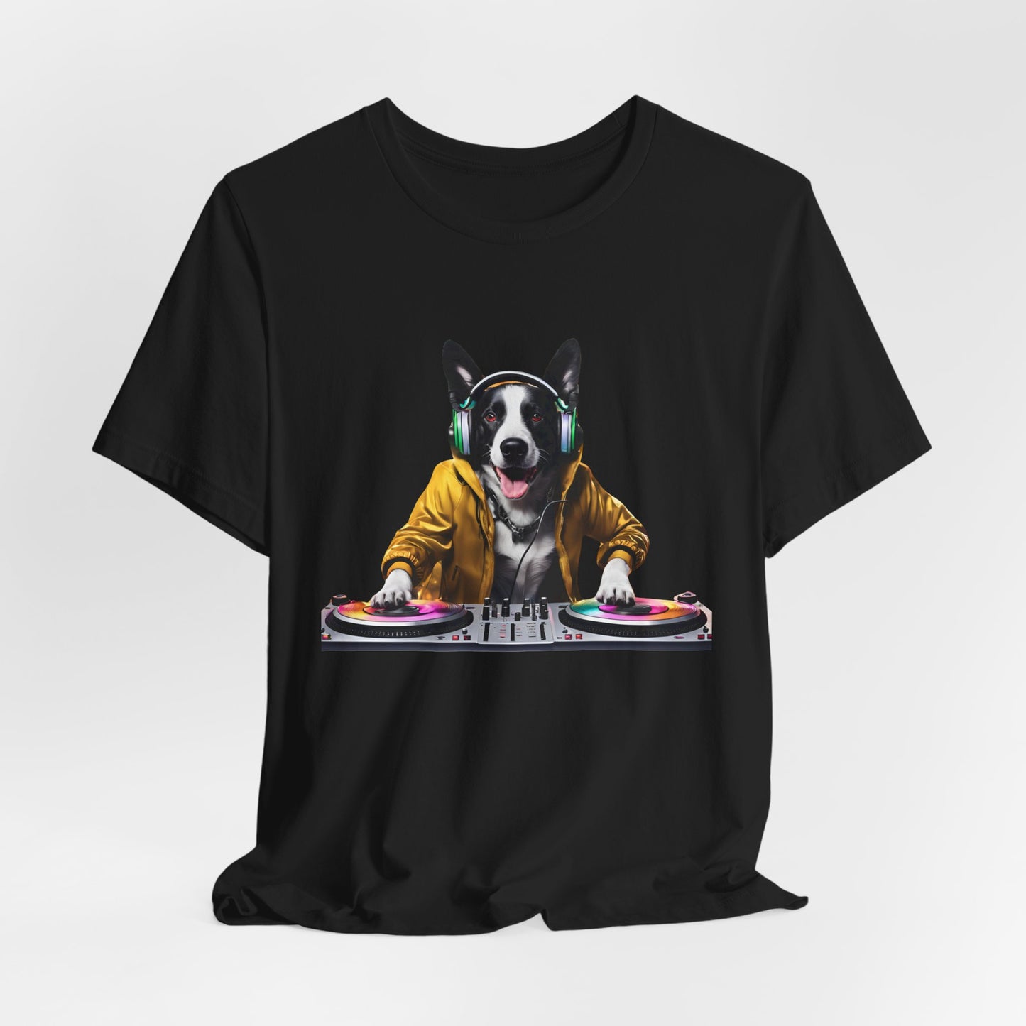 Cool DJ Dawg - Festival - Unisex Short Sleeve Tee - Fun Graphic T-Shirt for Pet Lovers