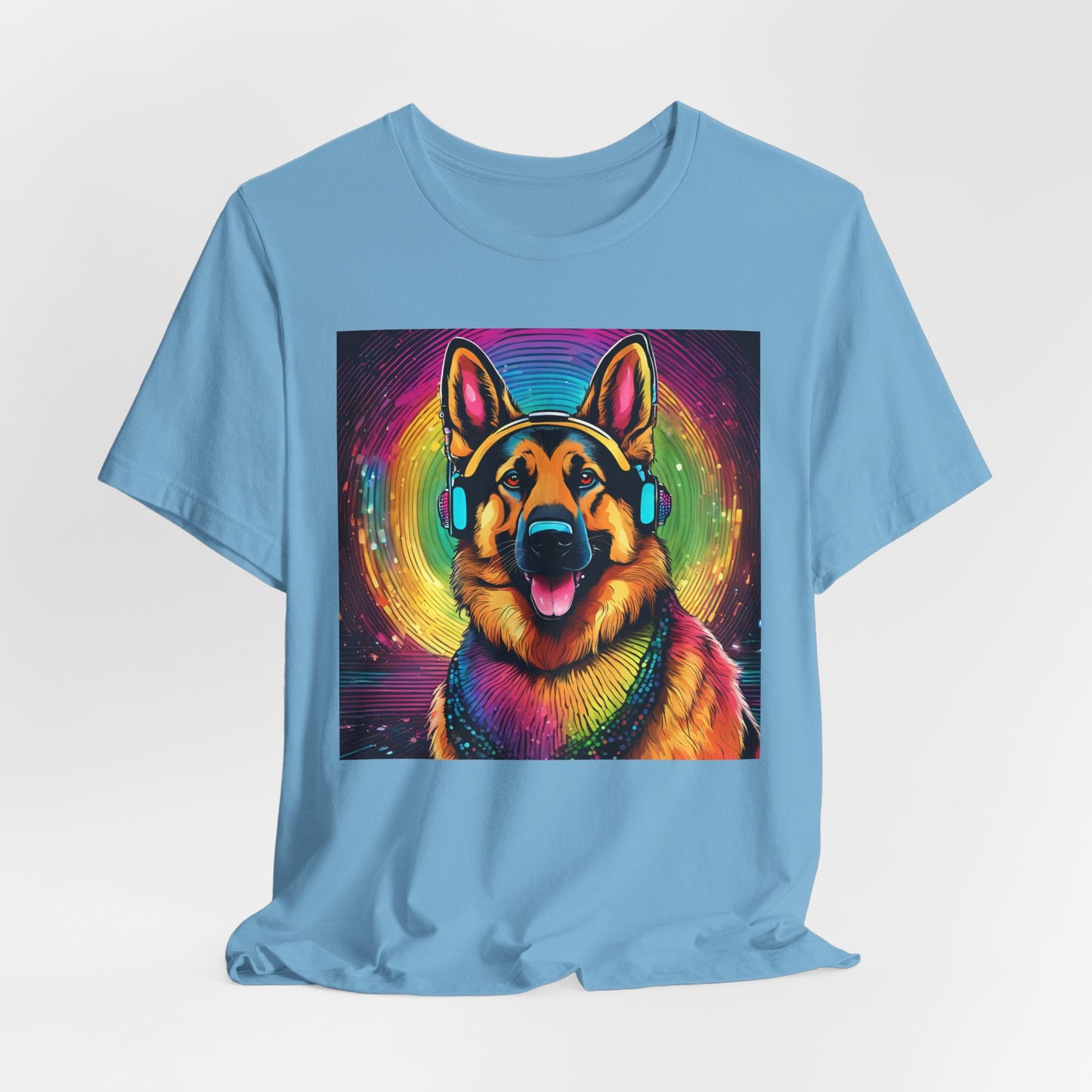 Colorful DJ Dawg - Festival -GSD Dog Lover Unisex Tee - Music Vibe Graphic T-Shirt