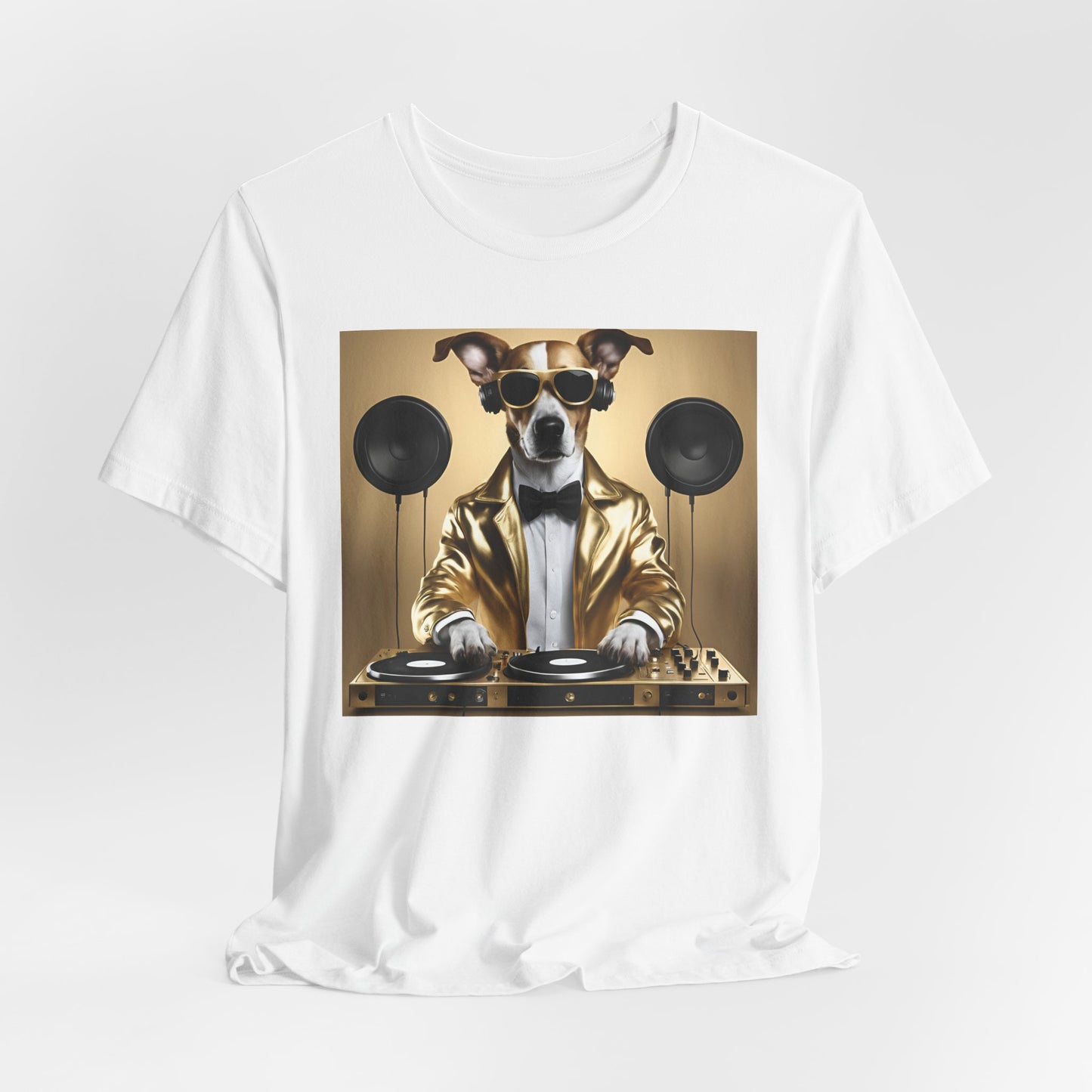 DJ Dawg - Festival - Dog Lover Unisex Jersey Short Sleeve Tee - Fun Music Lover T-Shirt