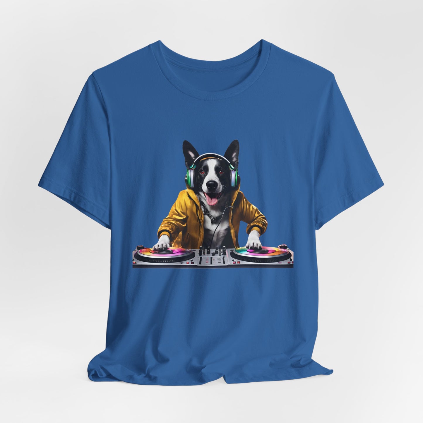 Cool DJ Dawg - Festival - Unisex Short Sleeve Tee - Fun Graphic T-Shirt for Pet Lovers