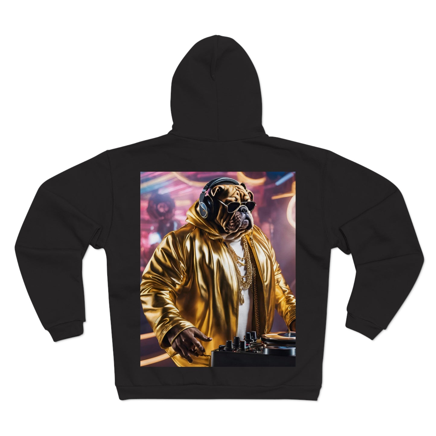 DJ Bulldog - Festival - Unisex Zip-Up Hoodie - Fun & Stylish Sweatshirt for Pet Lovers