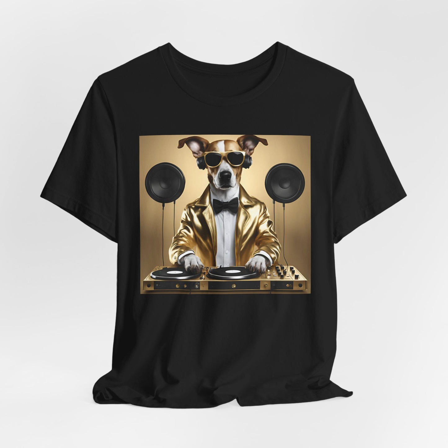 DJ Dawg - Festival - Dog Lover Unisex Jersey Short Sleeve Tee - Fun Music Lover T-Shirt