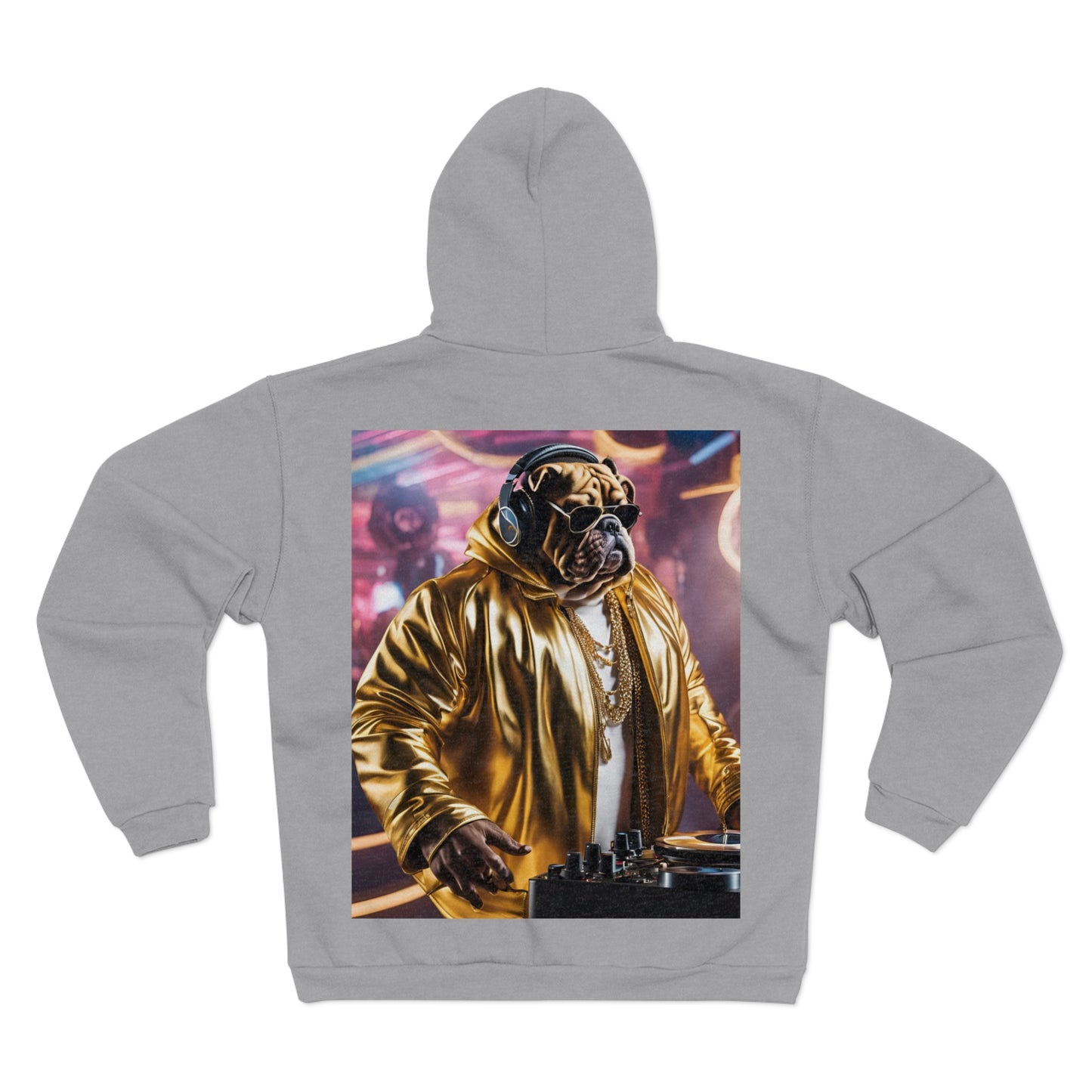 DJ Bulldog - Festival - Unisex Zip-Up Hoodie - Fun & Stylish Sweatshirt for Pet Lovers