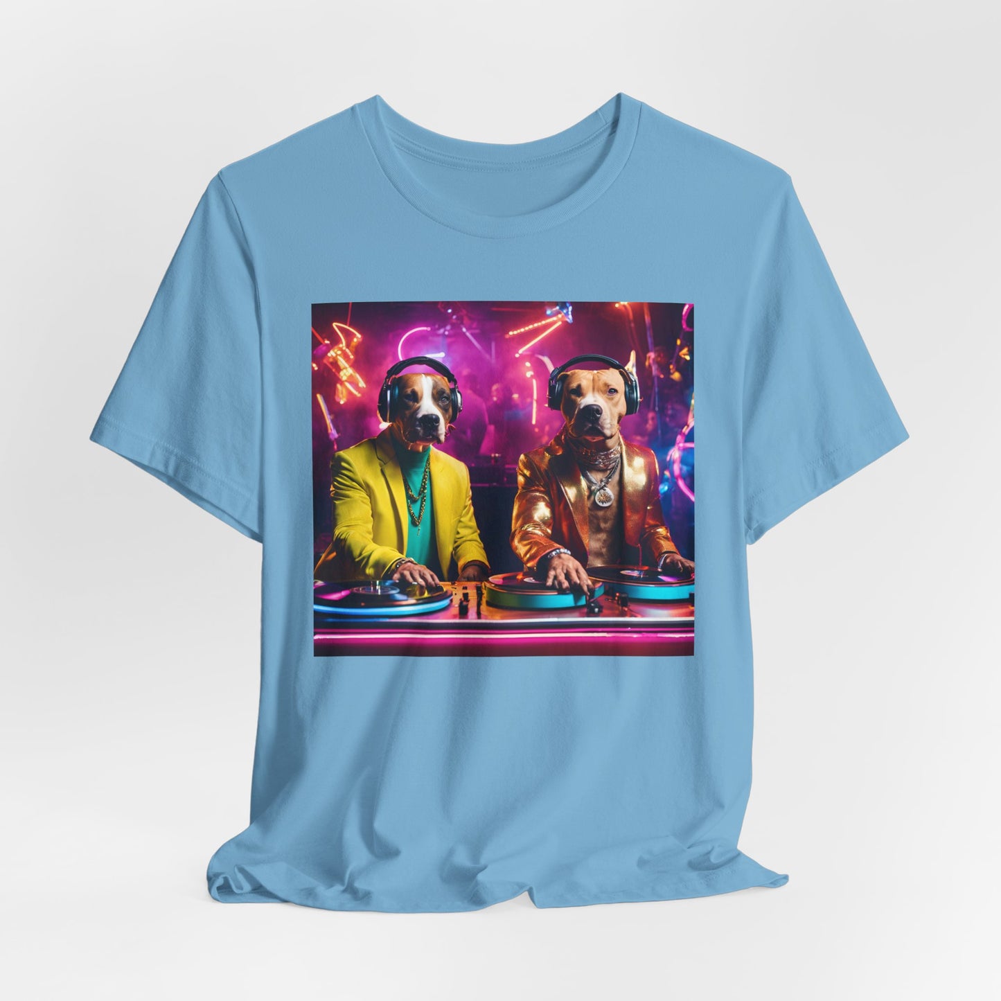 Colorful DJ Dawg - Festival - Unisex Tee - Fun Graphic Short Sleeve Shirt for Pet Lovers