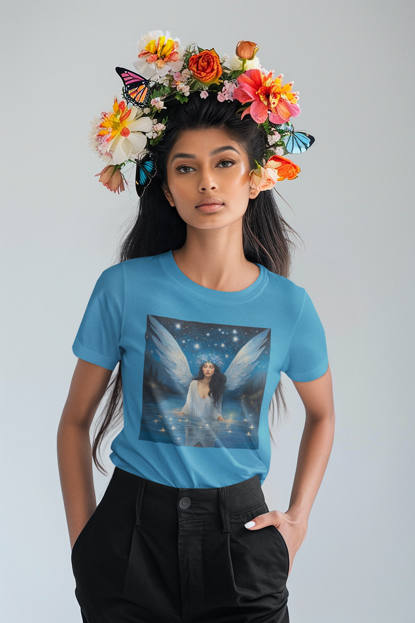 Celestial Angel Graphic Tee - Unisex Short Sleeve Shirt for Dreamers