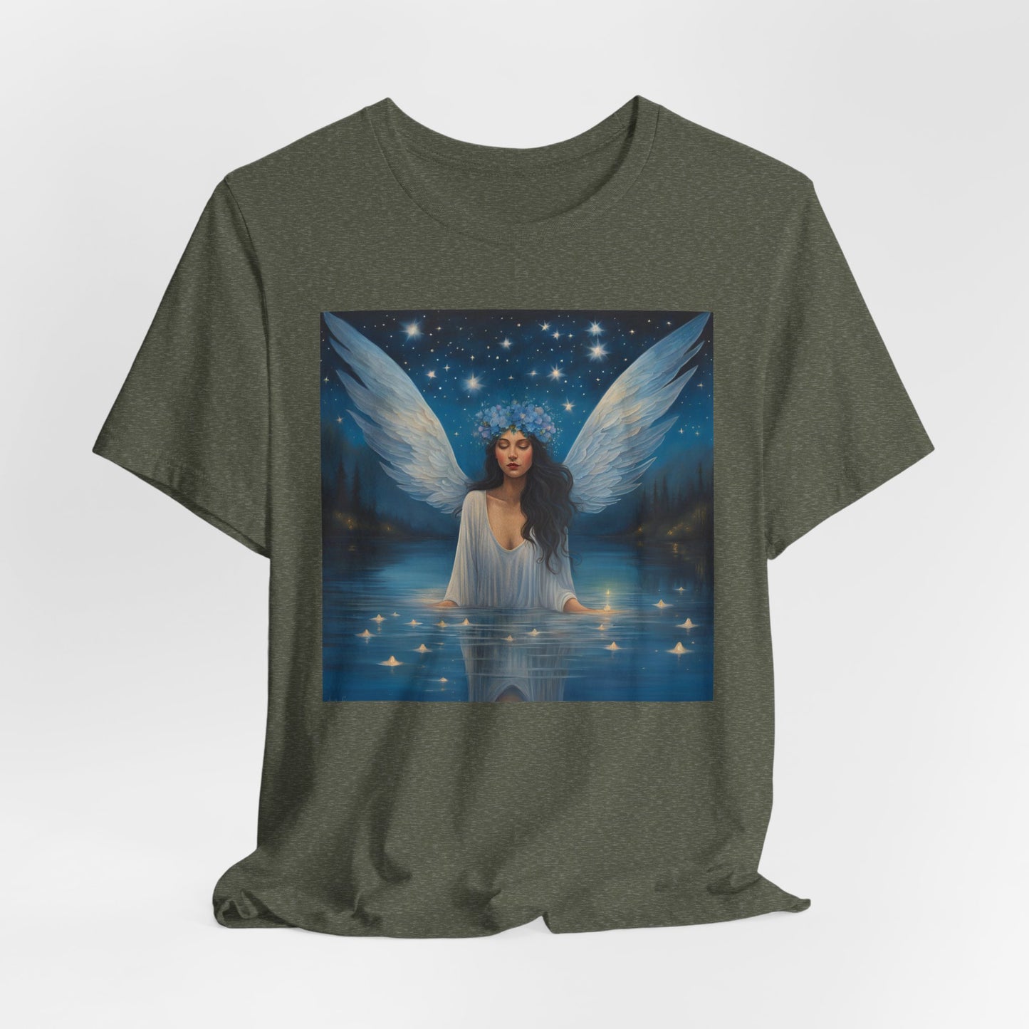 Celestial Angel Graphic Tee - Unisex Short Sleeve Shirt for Dreamers