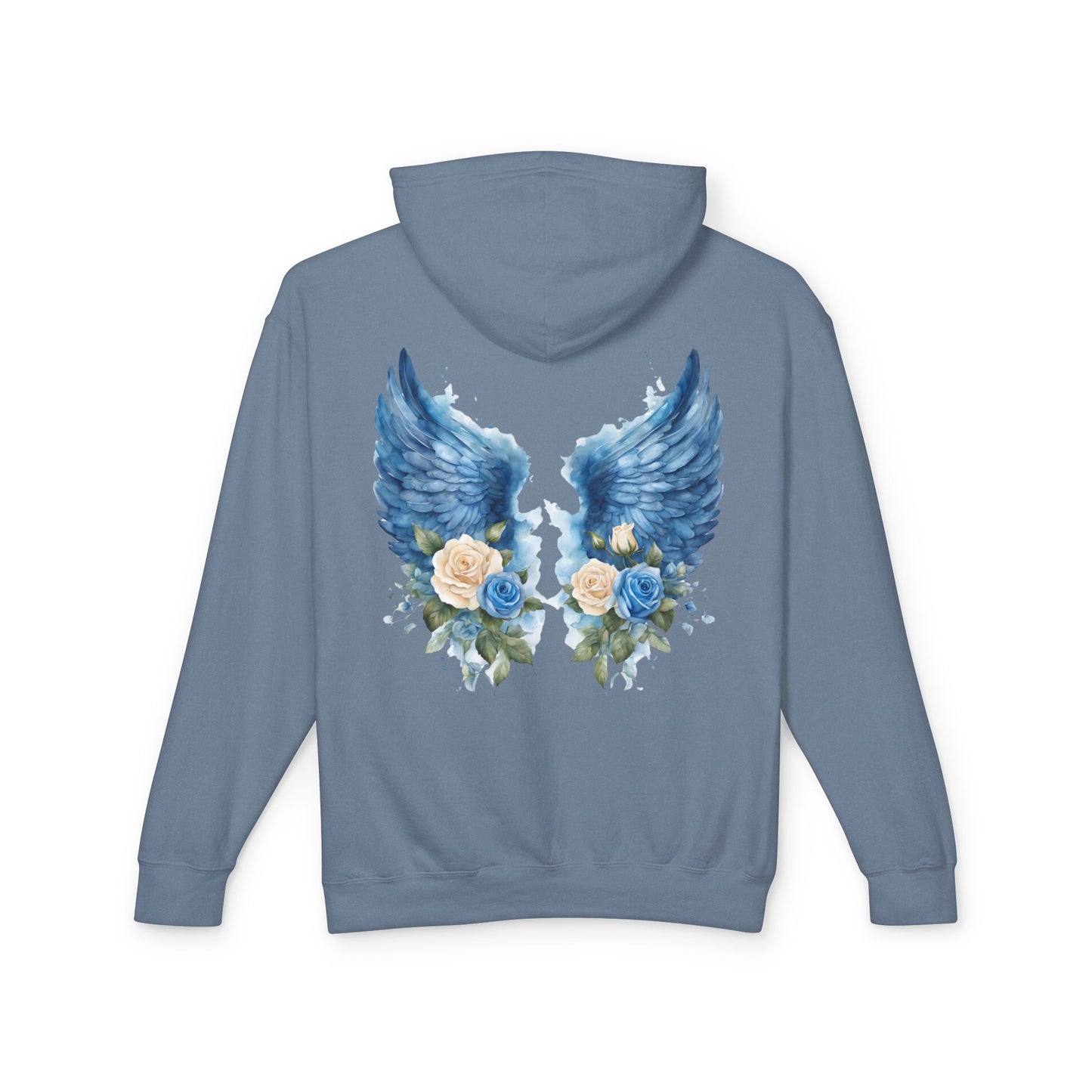 Angel Wings Floral Unisex Lightweight Hooded Sweatshirt