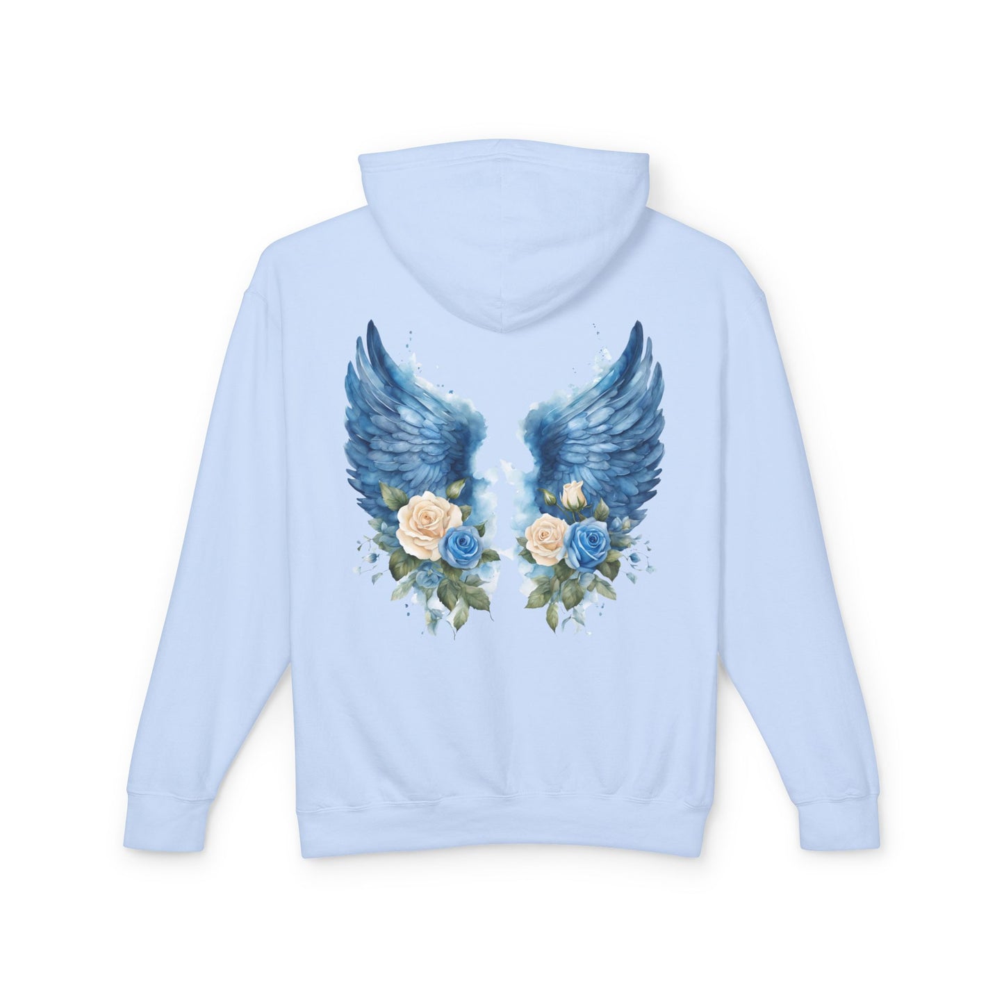 Angel Wings Floral Unisex Lightweight Hooded Sweatshirt