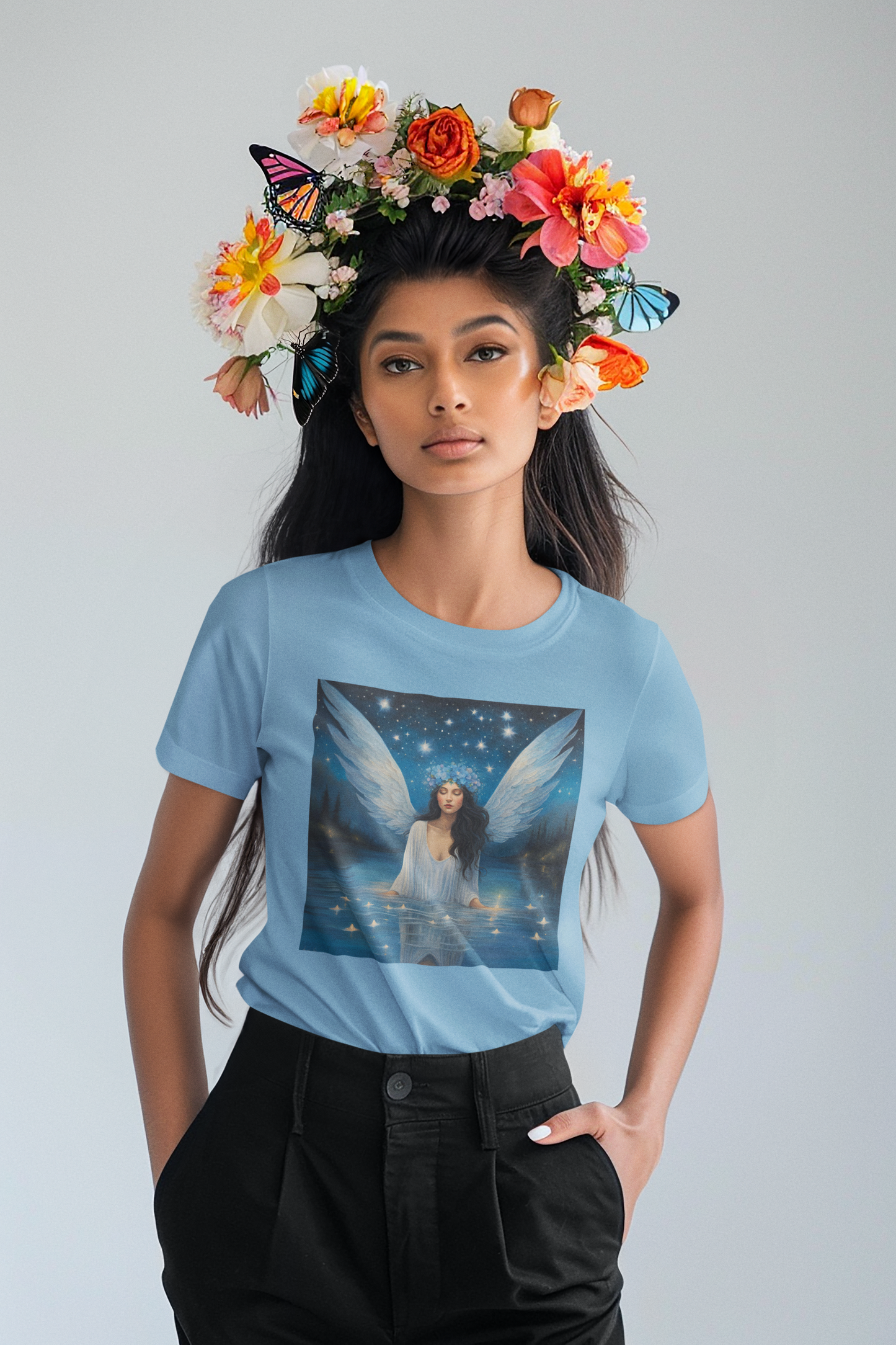 Celestial Angel Graphic Tee - Unisex Short Sleeve Shirt for Dreamers