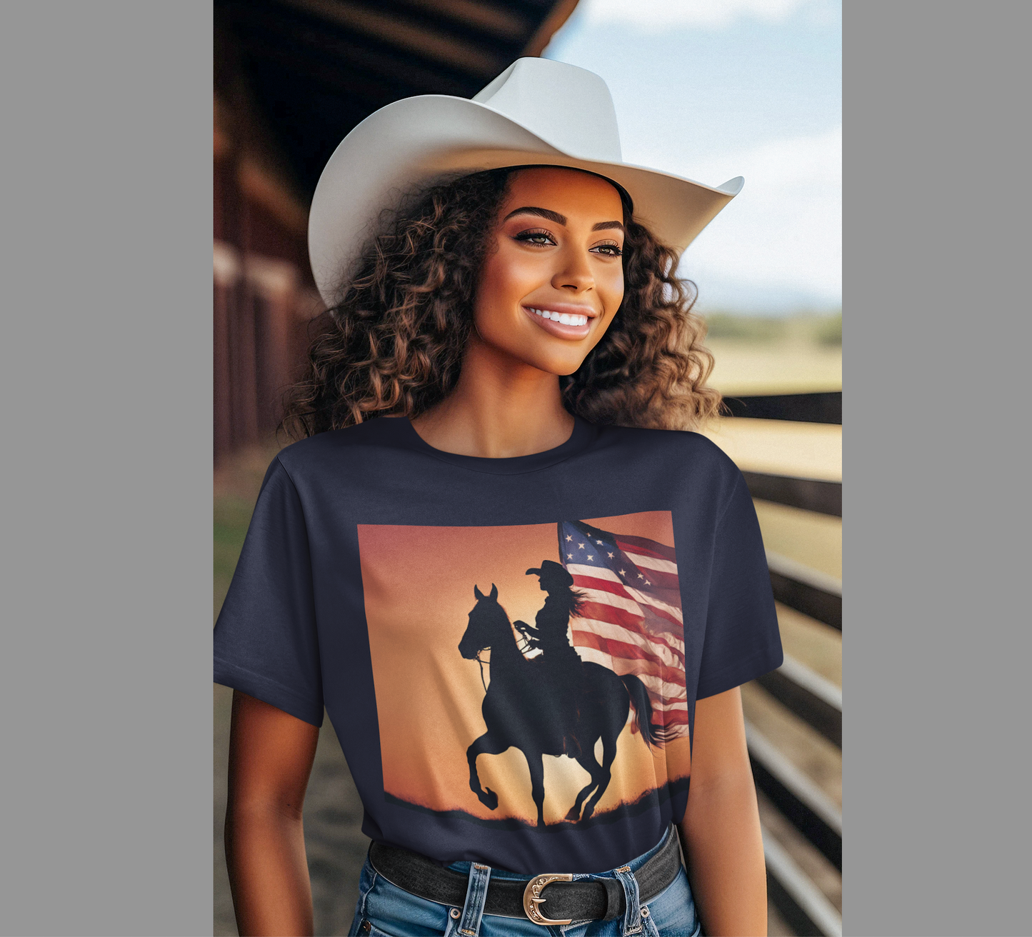 Patriotic Cowgirl Graphic Tee