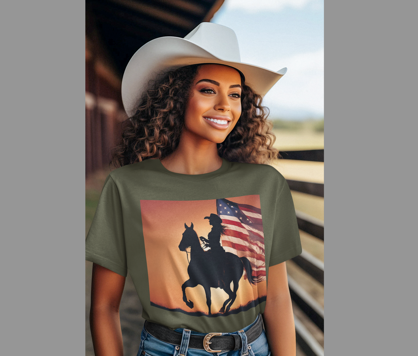 Patriotic Cowgirl Graphic Tee