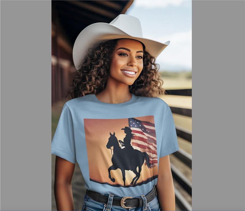Patriotic Cowgirl Graphic Tee