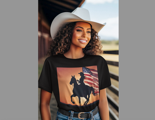 Patriotic Cowgirl Graphic Tee