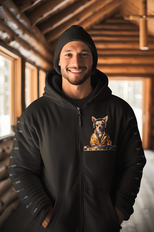 Chihuahua DJ Hoodie – DJ Dawg Streetwear for Music & Dog Lovers