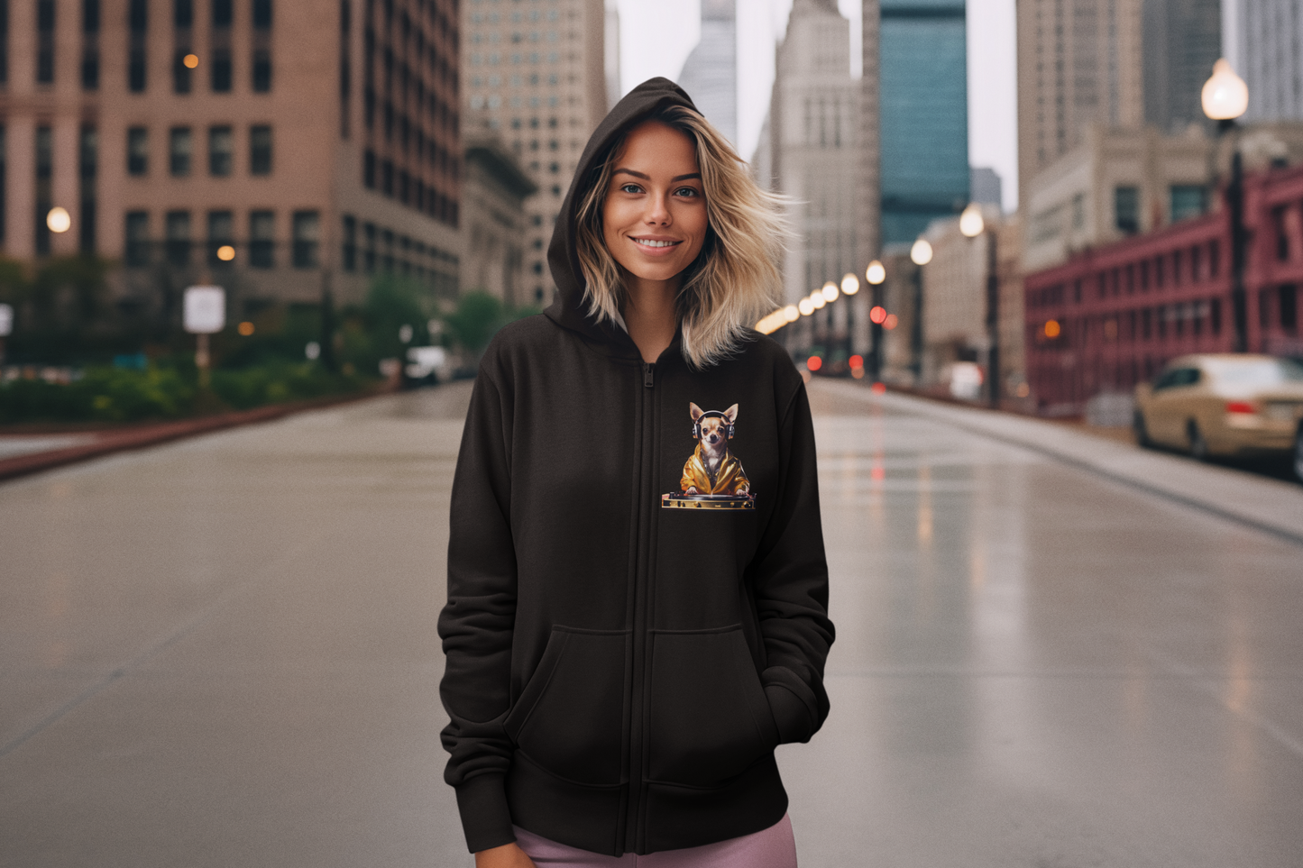 Chihuahua DJ Hoodie – DJ Dawg Streetwear for Music & Dog Lovers