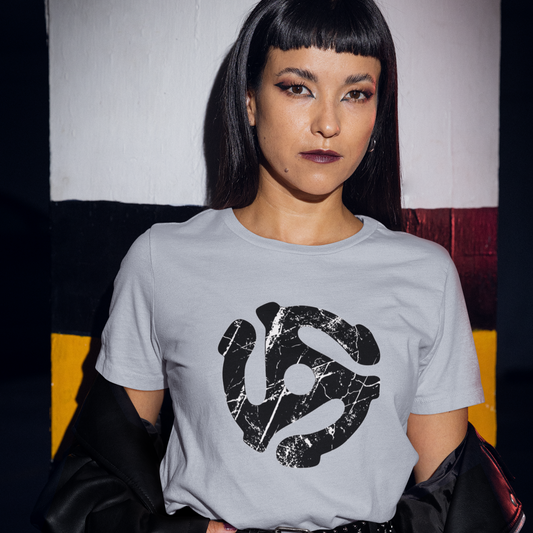 Vintage Retro Vinyl 45rpm Record Adapter Unisex Jersey Tee