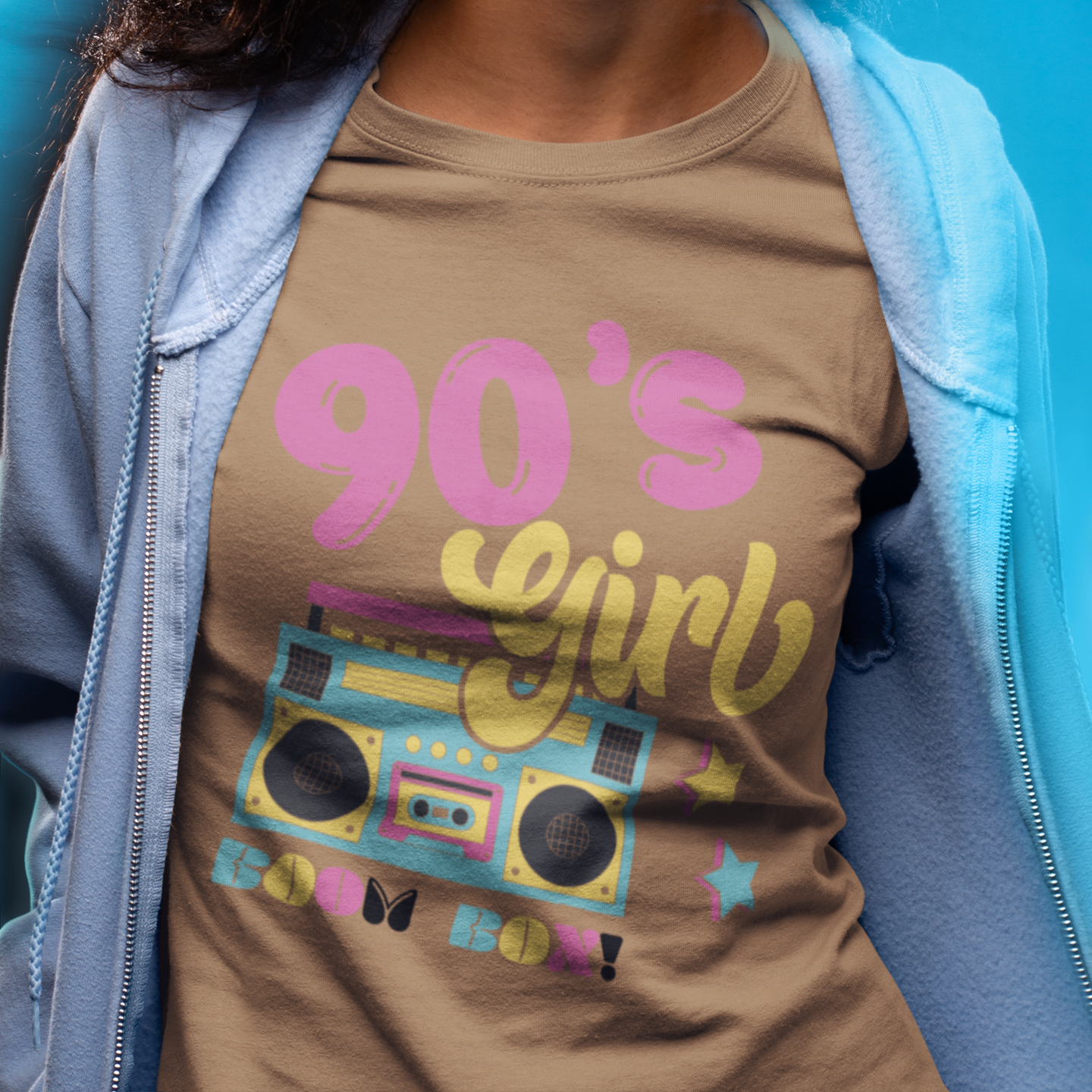90's Girl Unisex Jersey Tee - Retro Boombox Design