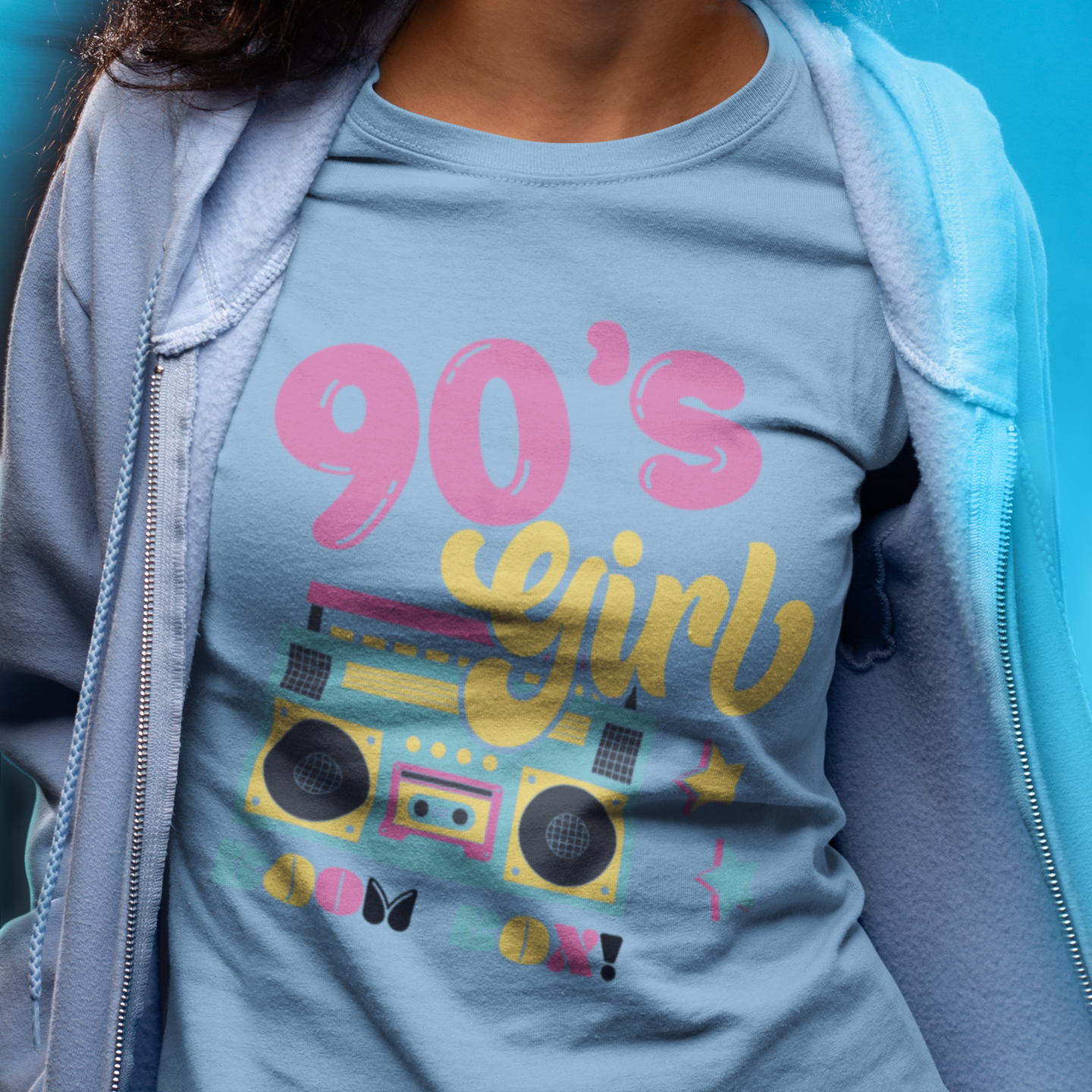 90's Girl Unisex Jersey Tee - Retro Boombox Design