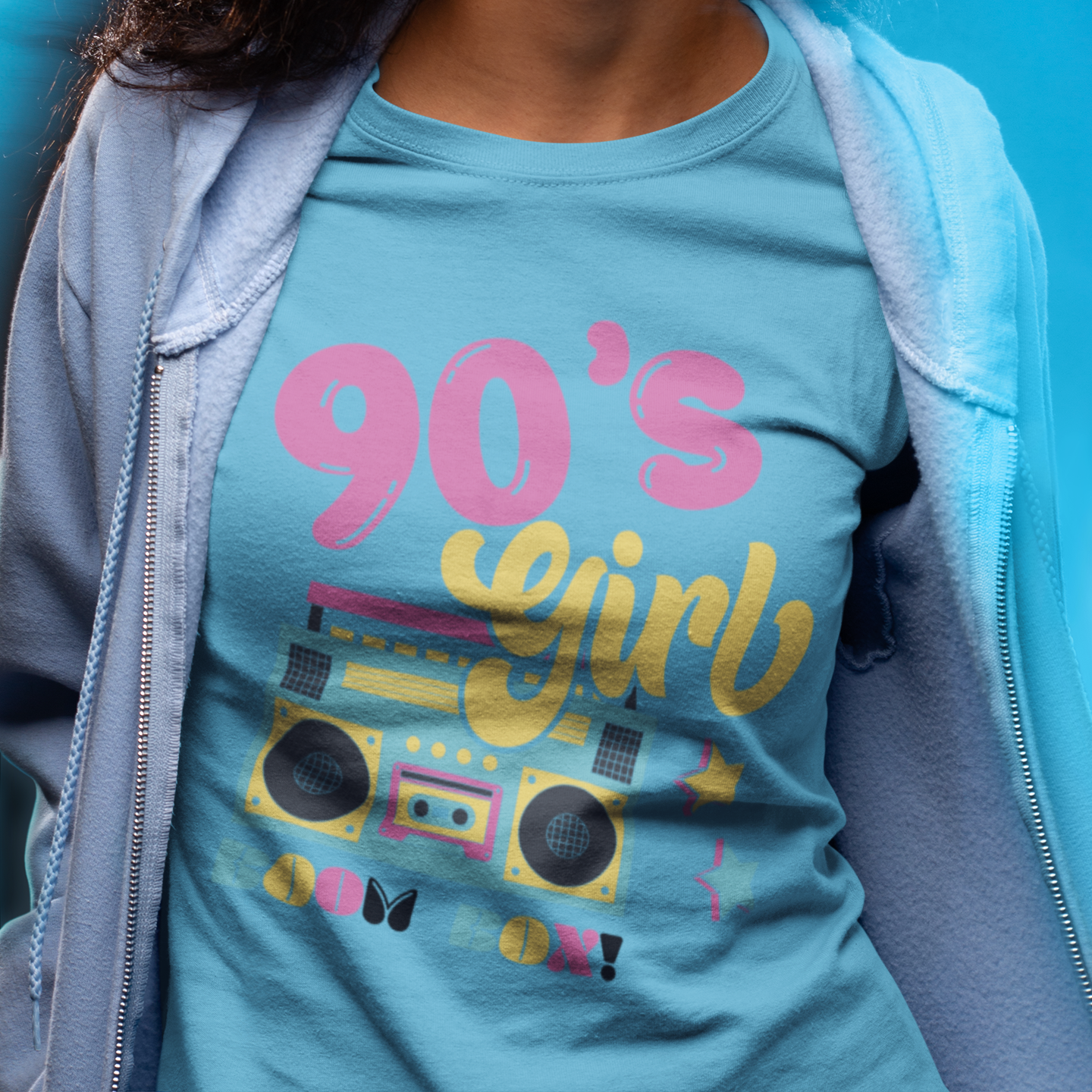 90's Girl Unisex Jersey Tee - Retro Boombox Design