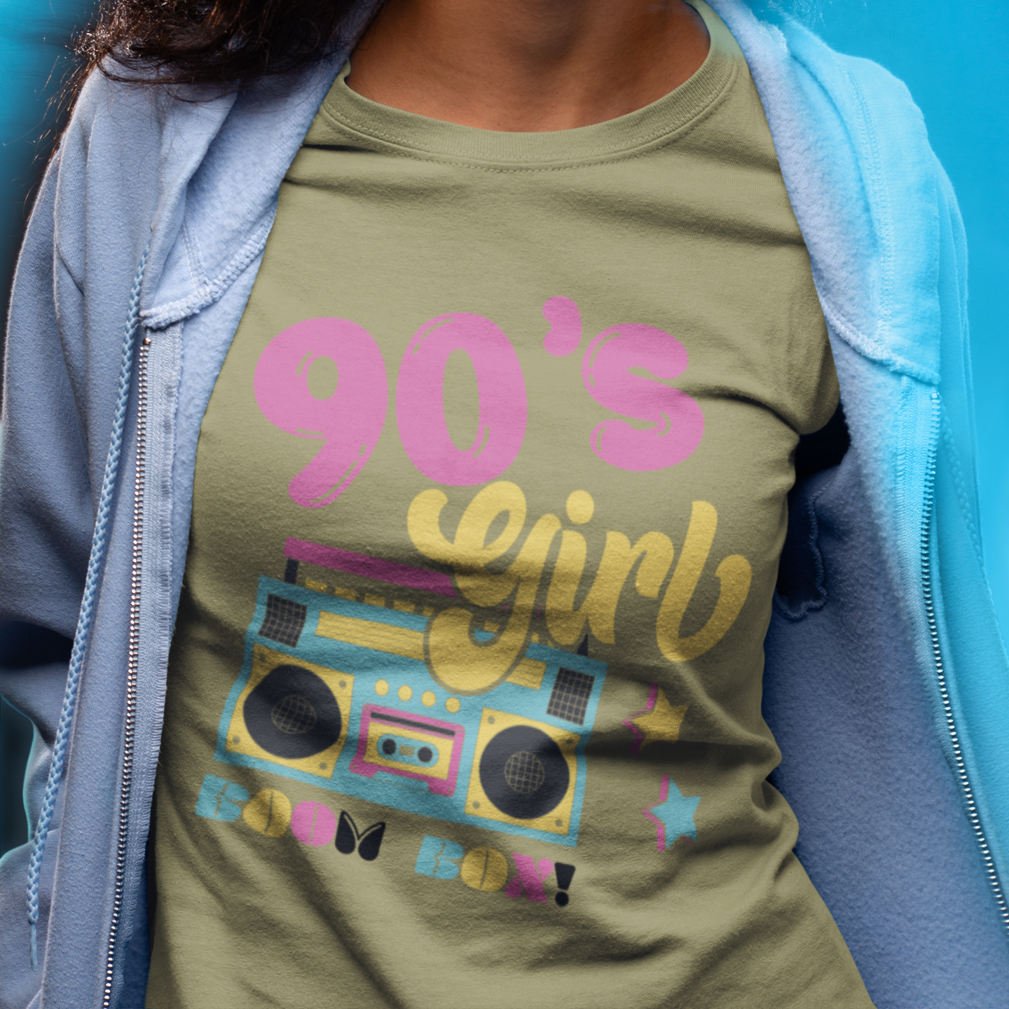 90's Girl Unisex Jersey Tee - Retro Boombox Design