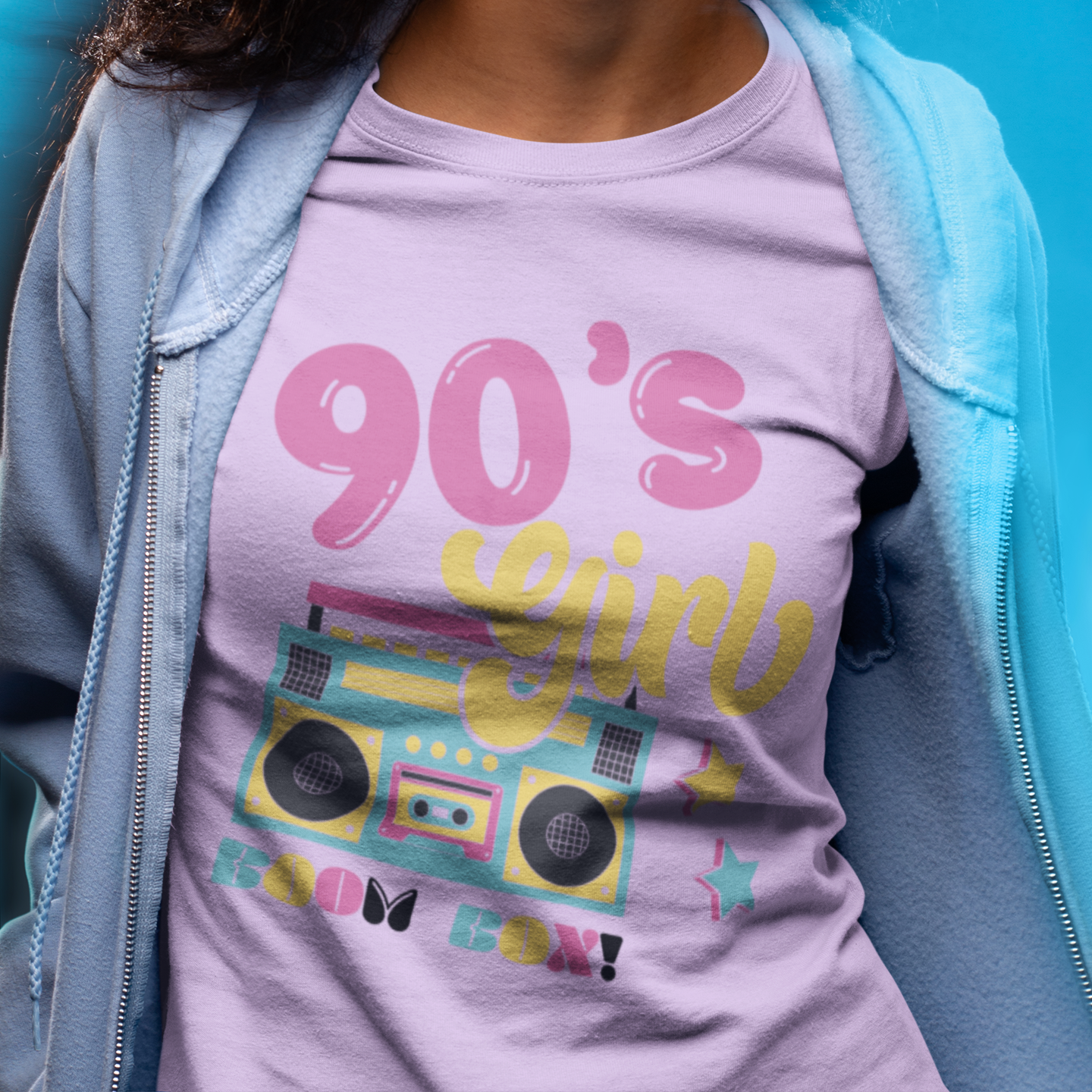 90's Girl Unisex Jersey Tee - Retro Boombox Design