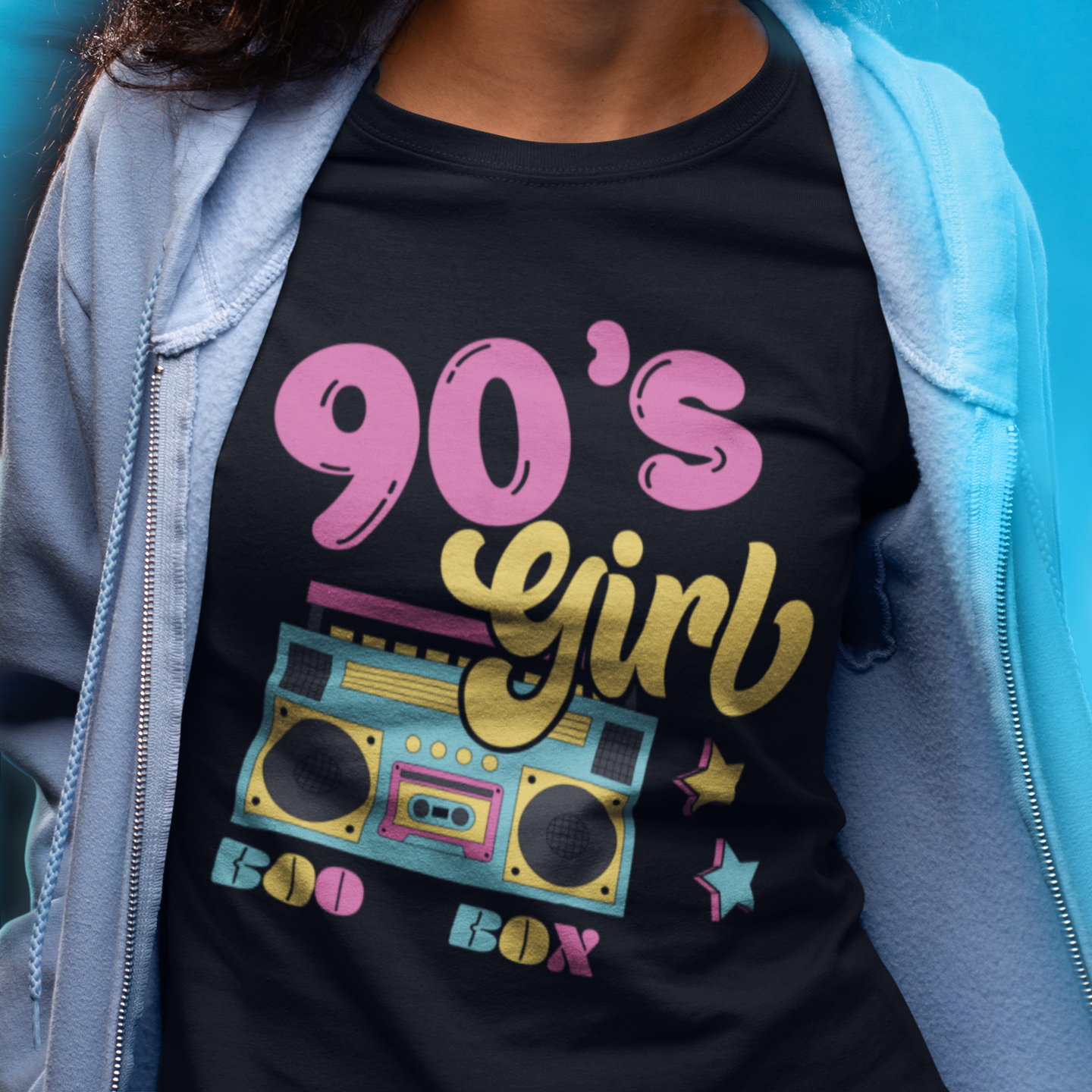 90's Girl Unisex Jersey Tee - Retro Boombox Design