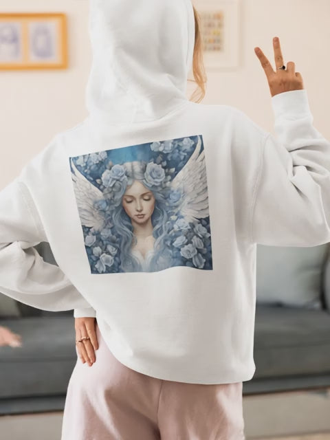 Floral Artwork Fleece Hoodie - Cozy & Inspirational Sweatshirt