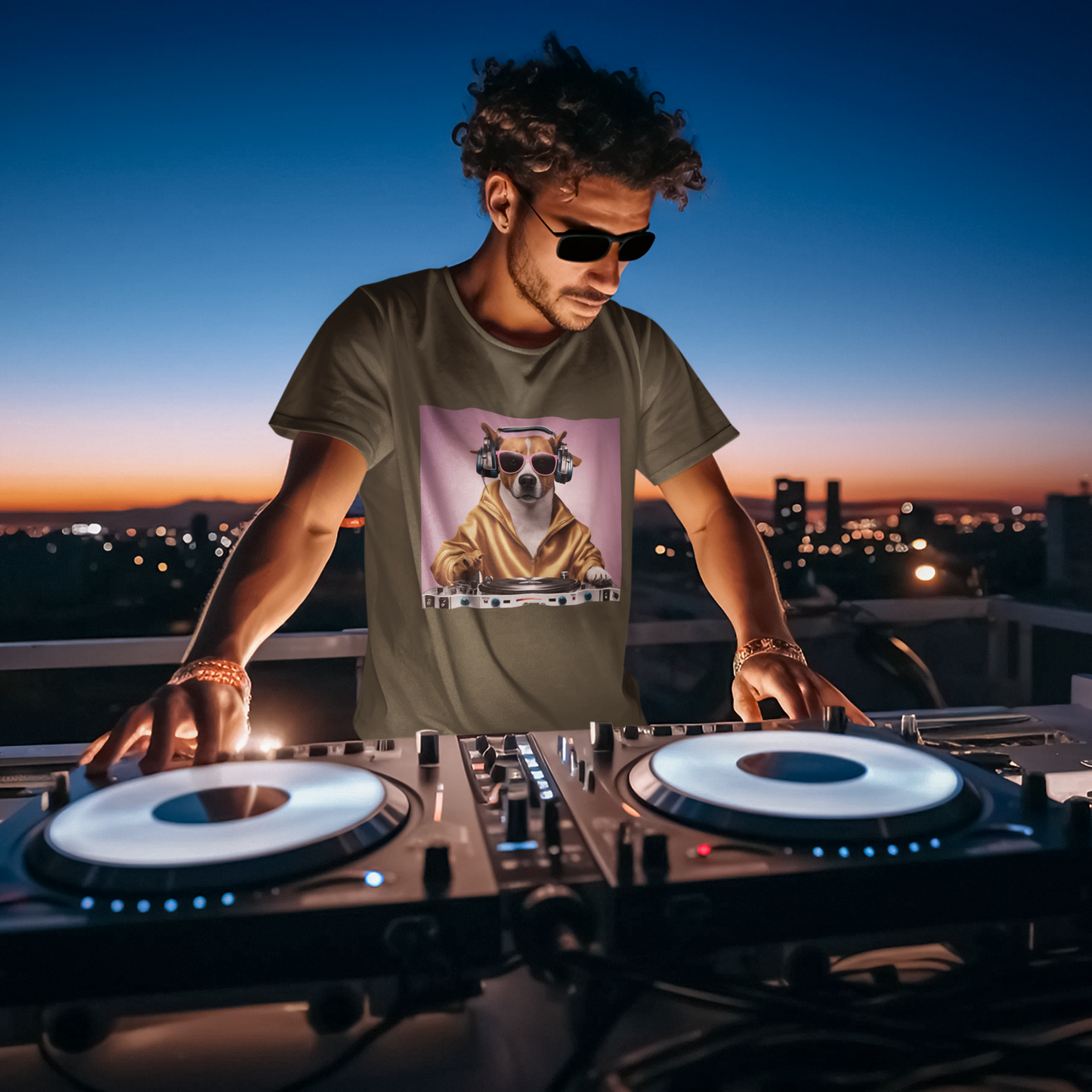 DJ Dawg Festival Unisex Short Sleeve Tee - Fun Pet Lover's T-Shirt