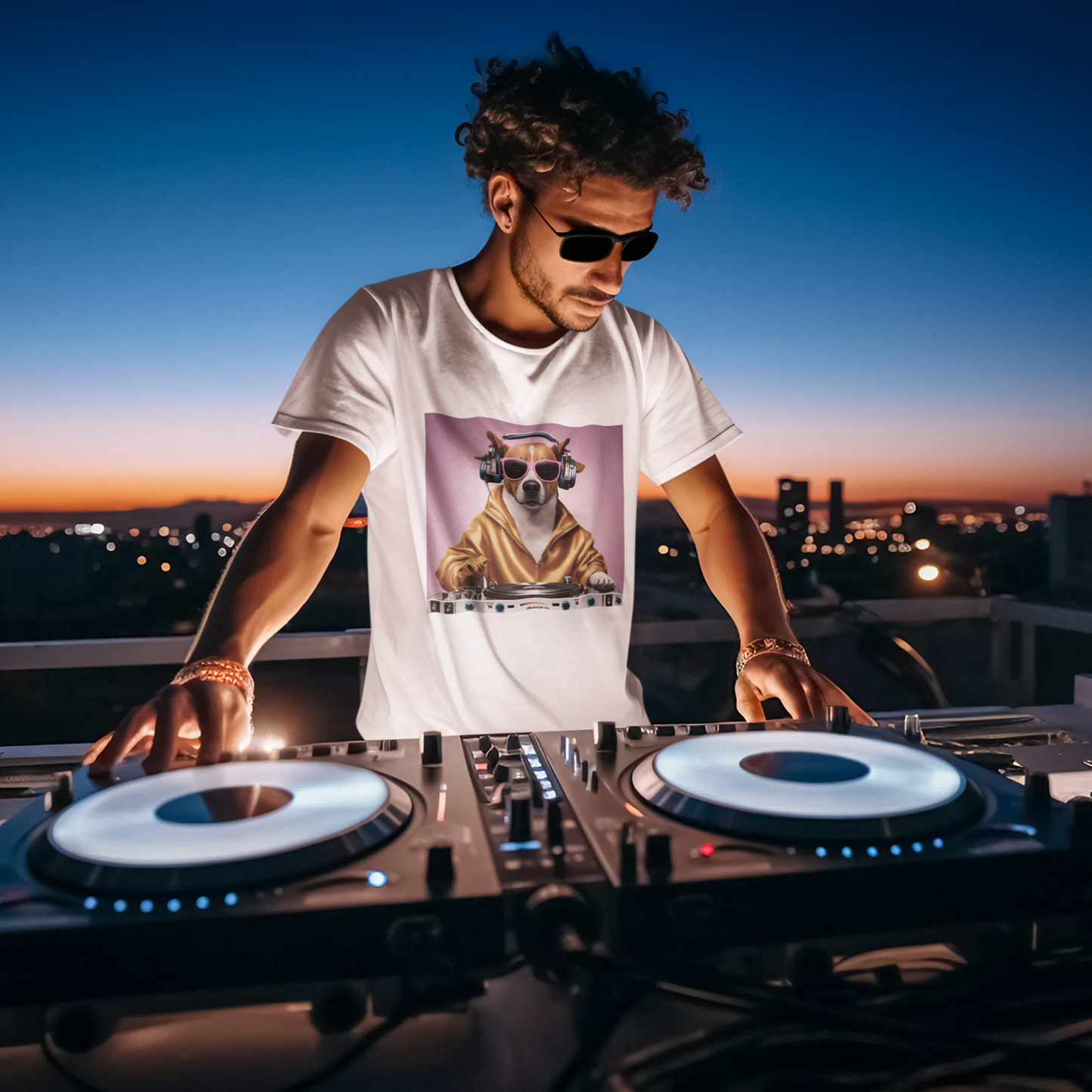 DJ Dawg Festival Unisex Short Sleeve Tee - Fun Pet Lover's T-Shirt