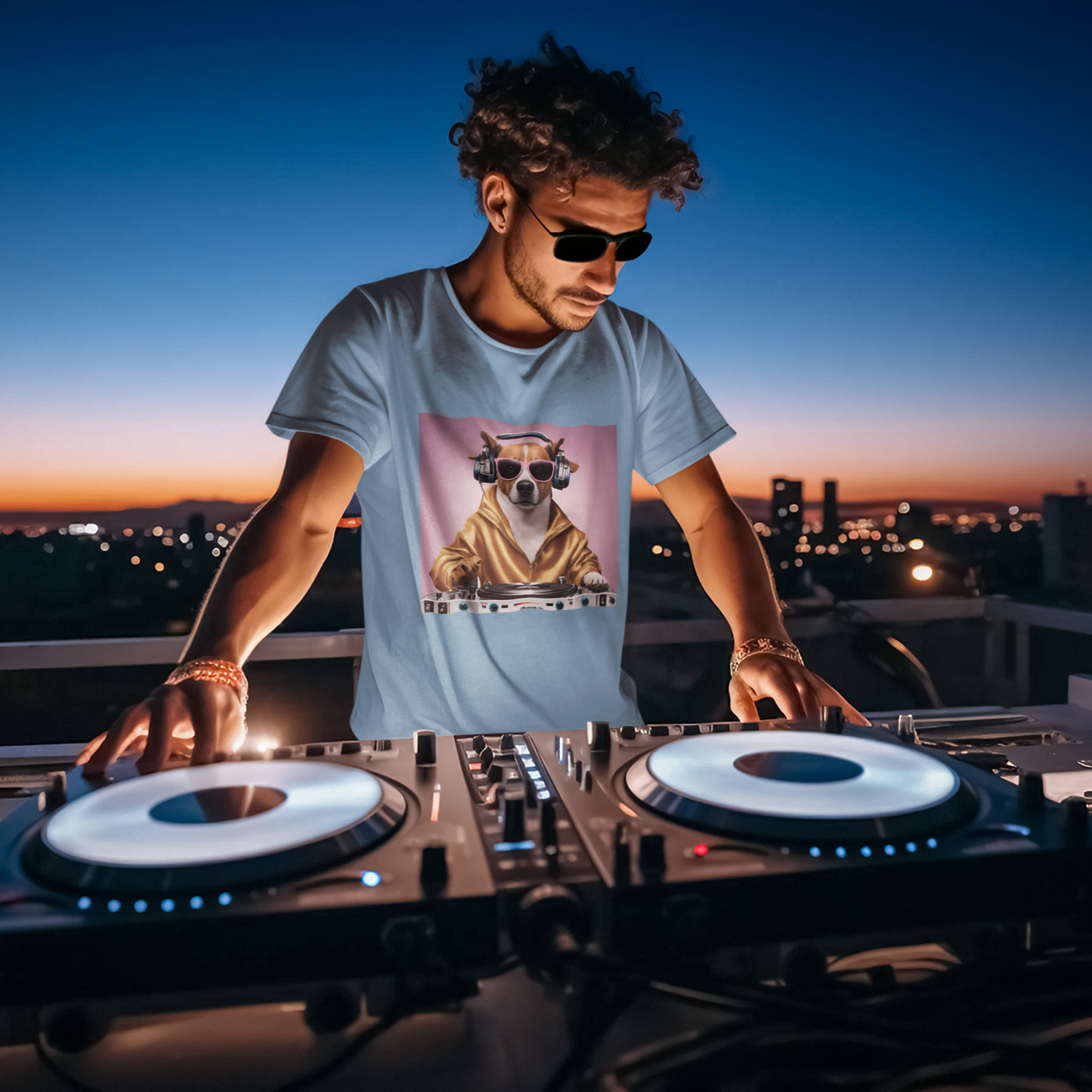 DJ Dawg Festival Unisex Short Sleeve Tee - Fun Pet Lover's T-Shirt