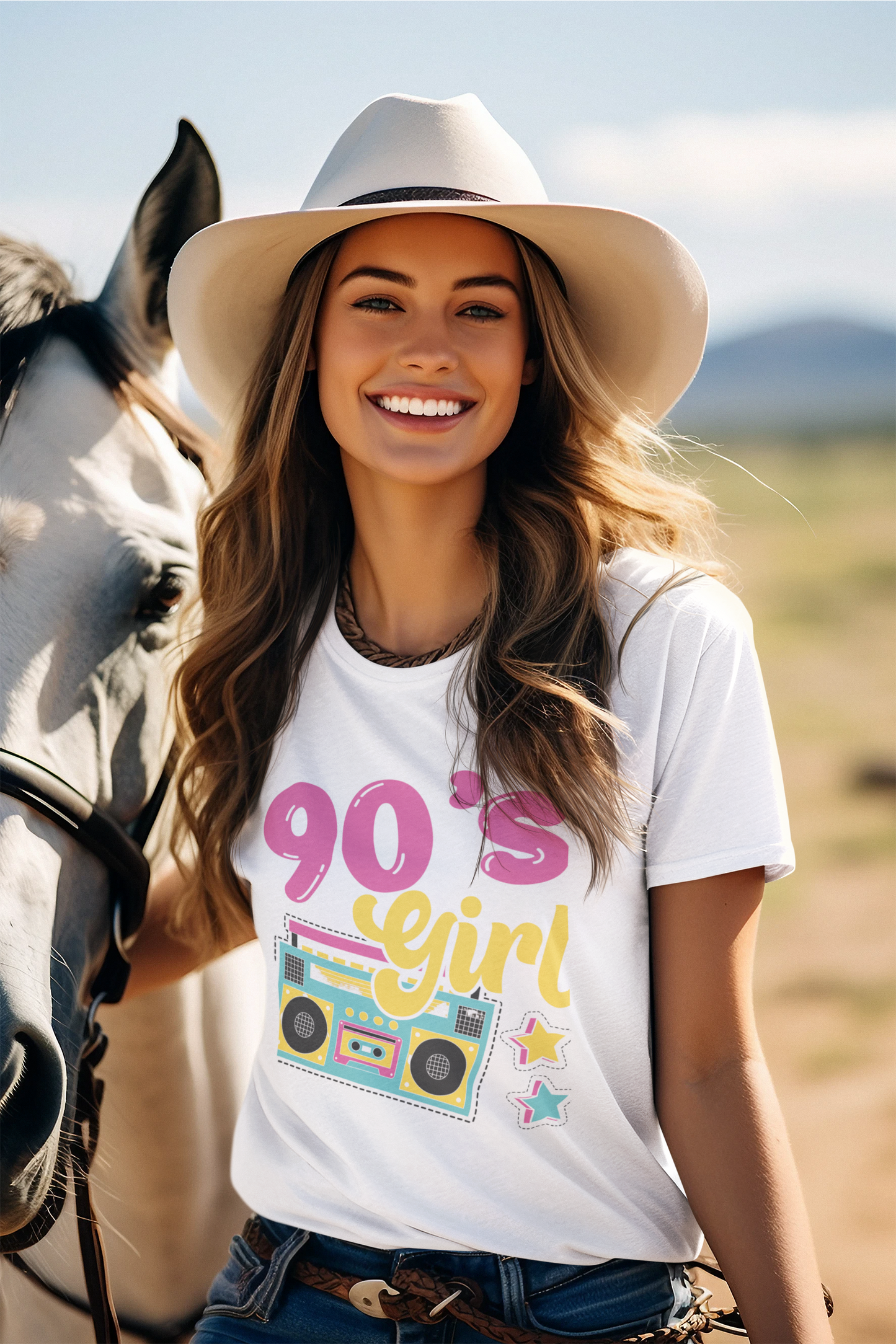 90's Girl Unisex Jersey Tee - Retro Boombox Design