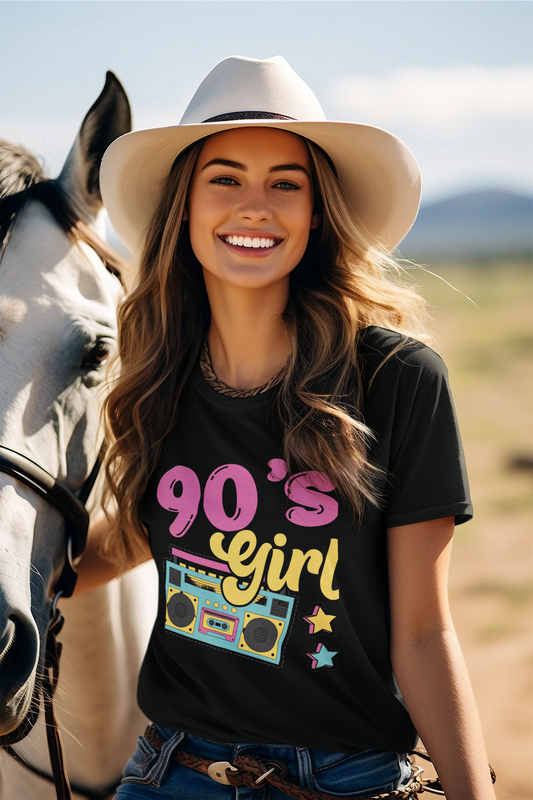90's Girl Unisex Jersey Tee - Retro Boombox Design
