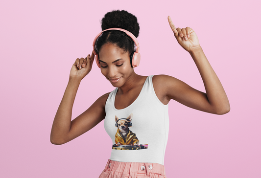 DJ Dog Tank Top, Funny Pet Lover Unisex Shirt, Summer Vibe Top, Gift for Dog Lovers, Chill Casual Wear